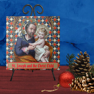 Sint Joseph en het Christus Kind (DPT 002) Tegeltje