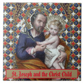 Sint Joseph en het Christus Kind (DPT 002) Tegeltje (Voorkant)