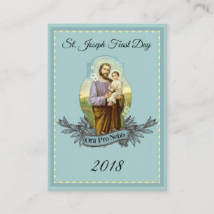 Sint-Joseph Feast Day Memorare Prayer Heilige Kaar Visitekaartje