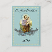 Sint-Joseph Feast Day Memorare Prayer Heilige Kaar Visitekaartje (Voorkant)