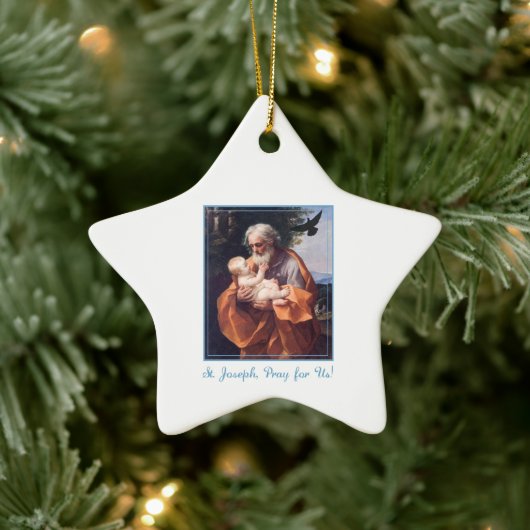 Sint-Joseph Feast Day met Baby Jezus Keramisch Ornament (Boom)