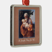 Sint-Joseph Feast Day met Baby Jezus Metalen Ornament (Rechts)