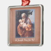 Sint-Joseph Feast Day met Baby Jezus Metalen Ornament (Links)