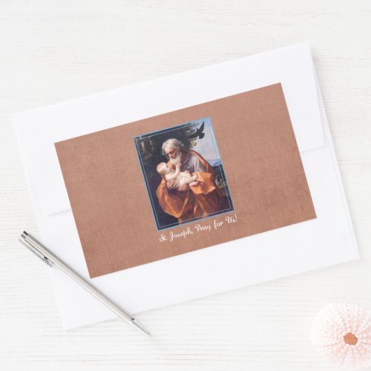 Sint-Joseph Feast Day met Baby Jezus Rechthoekige Sticker (Envelop)