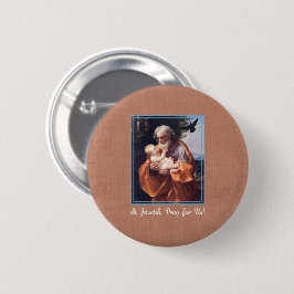 Sint-Joseph Feast Day met Baby Jezus Ronde Button 5,7 Cm