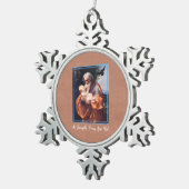 Sint-Joseph Feast Day met Baby Jezus Tin Sneeuwvlok Ornament (Rechts)