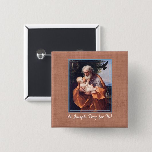 Sint-Joseph Feast Day met Baby Jezus Vierkante Button 5,1 Cm (Voorkant /achterkant)
