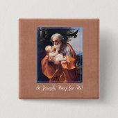 Sint-Joseph Feast Day met Baby Jezus Vierkante Button 5,1 Cm (Voorkant)