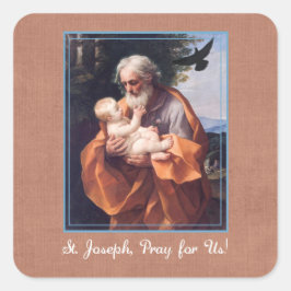 Sint-Joseph Feast Day met Baby Jezus Vierkante Sticker