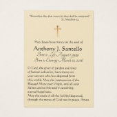 Sint-Joseph Funeral Sympathie Prayer Heilige Kaart (Achterkant)