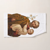 Sint Joseph Guardian van de Heilige Familie Bad Handdoek (Handdoek)