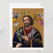 Sint Joseph Guardian van de Heilige Familie Bedankkaart (Voorkant / Achterkant)