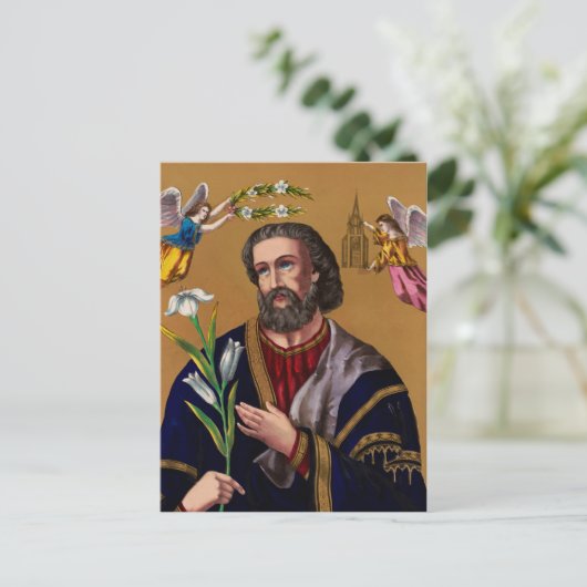 Sint Joseph Guardian van de Heilige Familie Briefkaart (Staand voorkant)