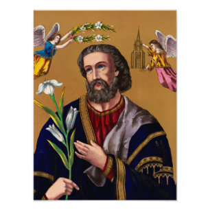 Sint Joseph Guardian van de Heilige Familie Foto Afdruk