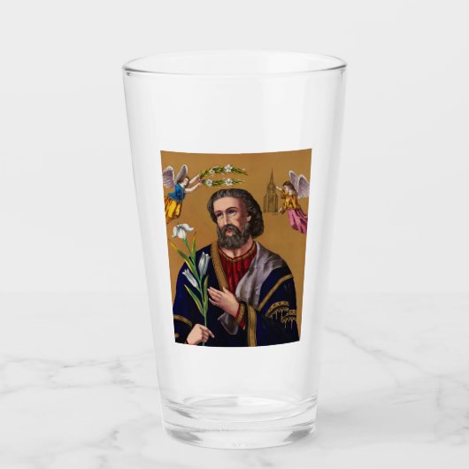 Sint Joseph Guardian van de Heilige Familie Glas (Voorkant)