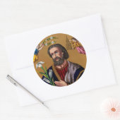 Sint Joseph Guardian van de Heilige Familie Ronde Sticker (Envelop)