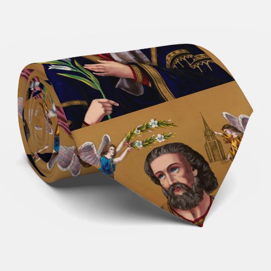 Sint Joseph Guardian van de Heilige Familie Stropdas (Opgerold)