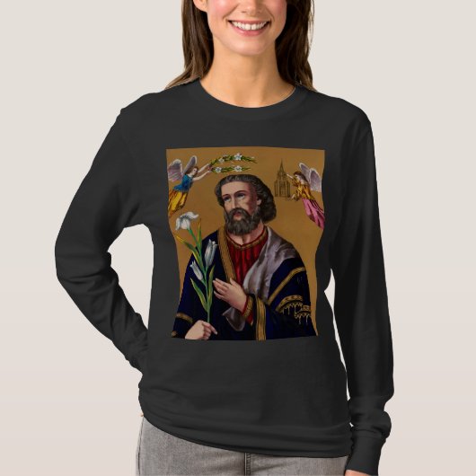 Sint Joseph Guardian van de Heilige Familie T-shirt (Voorkant)