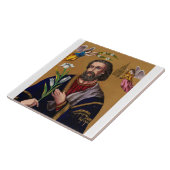 Sint Joseph Guardian van de Heilige Familie Tegeltje (Zijkant)