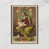 Sint-Joseph Jesus Angels Memorare Prayer Visitekaartje (Voorkant)