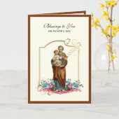 Sint-Joseph Jesus Fathers Dag katholieke religie Kaart (Gele Bloem)
