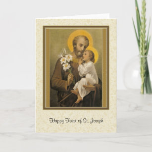 Sint-Joseph Jesus Feast Day Religieus gebed Feestdagen Kaart