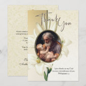 Sint-Joseph Jesus Katholieke condoleances Dank u Bedankkaart (Voorkant / Achterkant)