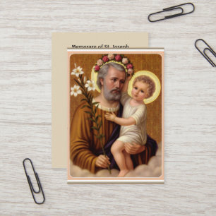 Sint-Joseph Jesus Lily Memorare Prayer Visitekaartje