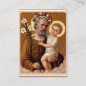 Sint-Joseph Jesus Lily Memorare Prayer Visitekaartje (Voorkant)