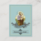 Sint-Joseph Memorare Prayer Heilige Kaart Visitekaartje (Voorkant)