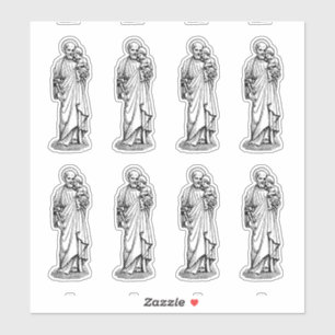 Sint Joseph met Child Jesus Black en White Sticker