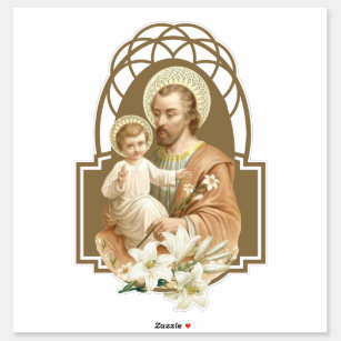 Sint-Joseph met Child Jesus Lilies Sticker