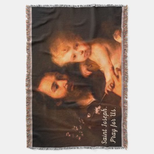 Sint Joseph met Christus Kind Deken (Voorkant Verticaal)