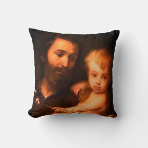 Sint Joseph met Christus Kind Kussen