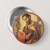 Sint-Joseph met Jezus Rozen Ronde Button 7,6 Cm (Voorkant /achterkant)