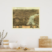 Sint Joseph Missouri 1868 Antiek Panoramische Kaar Poster (Keuken)