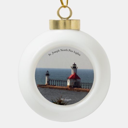 Sint-Joseph North Pierhead Lights Keramische Bal Ornament (Voorkant)
