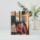 Sint Joseph Portrayed als middeleeuwse timmerman Briefkaart (Staand voorkant)