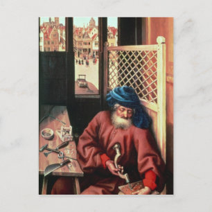Sint Joseph Portrayed als middeleeuwse timmerman Briefkaart