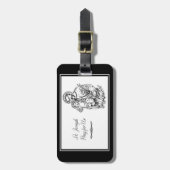 Sint Joseph Pray voor ons zwart, wit, katholiek Bagagelabel (Voorkant verticaal)