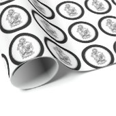 Sint Joseph Pray voor ons zwart, wit, katholiek Cadeaupapier (Rol Hoek)