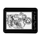 Sint Joseph Pray voor ons zwart, wit, katholiek Magneet (Horizontaal)