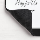 Sint Joseph Pray voor ons zwart, wit, katholiek Muismat (Hoek)