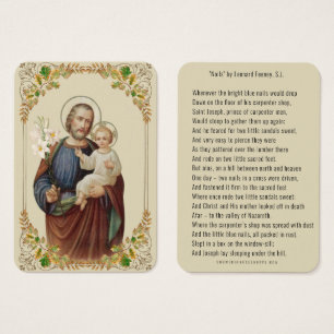 Sint-Joseph Religious Poem "Nails" van Feeney Visitekaartje