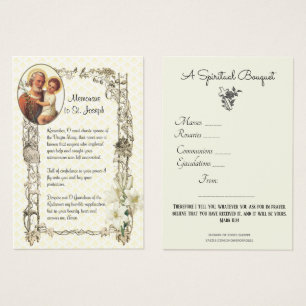 Sint-Joseph Spirituele Bouquet Prayer Heilige Kaar Visitekaartje