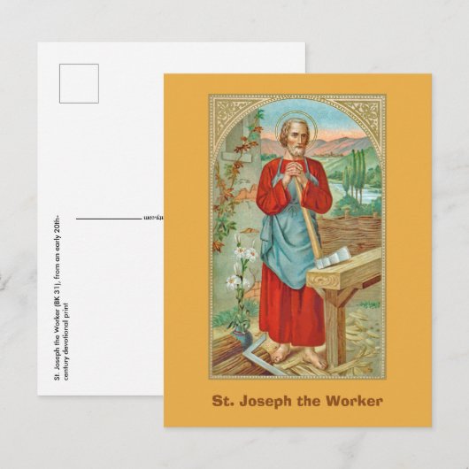 Sint Joseph the Worker (BK 31) Briefkaart (Voorkant / Achterkant)