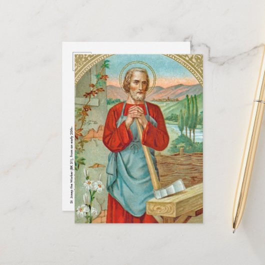 Sint Joseph the Worker (BK 31) Briefkaart (Voorkant / Achterkant in situ)