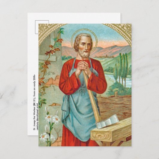Sint Joseph the Worker (BK 31) Briefkaart (Voorkant / Achterkant)
