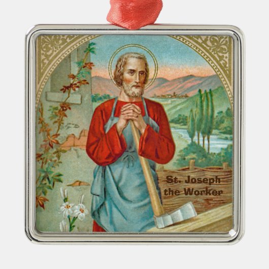 Sint Joseph the Worker (BK 31) Metalen Ornament (Voorkant)