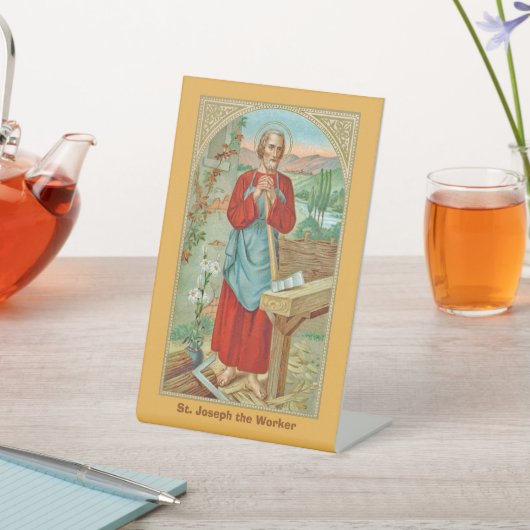 Sint Joseph the Worker (BK 31) Reclamebord Met Voetstuk (Insitu)